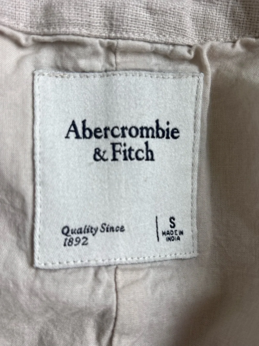 Abercrombie Linen Vest Dress Cotton Neutral Button Front Minimalist Size Small - Picture 3 of 10